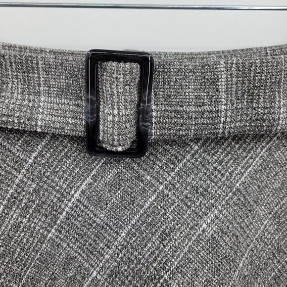 Loft Outlet Skirt Mini A-line Plaid Belted Gray 2 Light Academia Schoolgirl - Picture 4 of 10